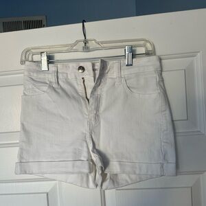 White jean shorts